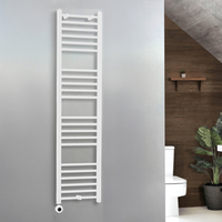Elektrischer Handtuchheizkörper 1600mm x 400mm inkl. WLAN-Heizelement zur Festverdrahtung Weiß – Ive - ECOSO von Hudson Reed