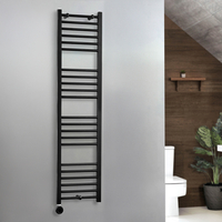 Elektrischer Handtuchheizkörper 1600mm x 400mm inkl. thermostatischem WLAN-Element zur Festverdrahtung Schwarz – Nox - ECOSO von Hudson Reed