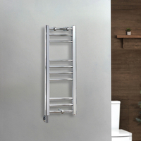 Elektrischer Handtuchheizkörper 800mm x 300mm inkl. einfachem Heizelement zur Festverdrahtung & Kabelabdeckung - Chrom – Kent - ECOSO by Hudson Reed