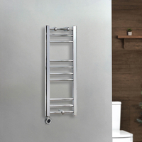 Elektrischer Handtuchheizkörper 800mm x 300mm inkl. thermostatischem WLAN-Element zur Festverdrahtung - Chrom – Kent - ECOSO by Hudson Reed