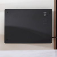 Elektro Glaspaneel Smart-Heizung 465mm x 640mm 1500 Watt - mit Stecker Schwarz – Vitrum – ECOSO by Hudson Reed