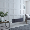 Elektro Gliederheizkörper (3-lagig),  horizontal – 300x1010mm,  1200W Anthrazit,  WLAN Thermostat – Regent Hudson Reed