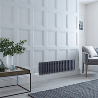 Elektro Gliederheizkörper (3-lagig),  horizontal – 300x1010mm,  1200W Anthrazit,  WLAN Thermostat – Regent Hudson Reed