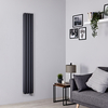 Elektro Heizkörper Anthrazit Design Vertikal - Größe,  Heizelement & Kabelabdeckung wählbar – Revive Hudson Reed