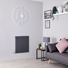 Elektro Heizkörper Design Horizontal Anthrazit 635x590mm,  Wandmontage einlagig 800W Heizelement - Sloane Hudson Reed
