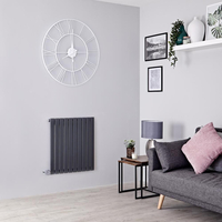 Elektro Heizkörper Design Horizontal Anthrazit 635x590mm,  Wandmontage einlagig 800W Heizelement - Sloane Hudson Reed