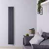 Elektro Wandheizkörper Vertikal Design Anthrazit 1600x236mm inkl. 1200W Heizelemente,  Wandmontage - Revive Hudson Reed