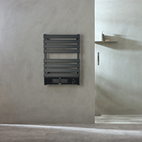 Elektronischer Smart-Badheizkörper mit Lüfter 791mm x 555mm zur Festverdrahtung,  Anthrazit – Linus – ECOSO by Hudson Reed