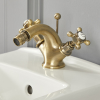 Elizabeth - Traditionelle Bidet Einloch-Mischbatterie mit Kreuzgriffen - Antikes Gold