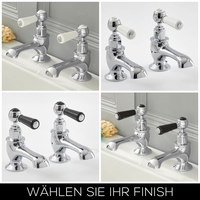 Elizabeth Traditionelle 2-Loch Kalt-Warm Badewannenhähne mit Hebelgriffen - Wählbares Finish