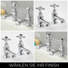 Elizabeth Traditionelle 2-Loch Kalt-Warm Badewannenhähne mit Kreuzgriffen - Wählbares Finish