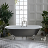 Freistehende Badewanne 1795mm x 785mm mit zwei Rückenschrägen – Farbe der Wanne und der Füße in Schwarz – Oxford Hudson Reed