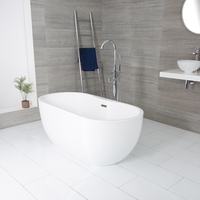 Freistehende Badewanne 180x75cm oval inkl. Ab- & Überlaufgarnitur,  Acryl weiß - Otterton,  von Hudson Reed