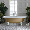 Freistehende Badewanne,  2 personen,  180 cm,  in Gold Metallic mit Füßen in Weiß - Retro - Oxford von Hudson Reed