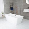 Freistehende Badewanne Eckig,  Beidseitig,  1615mm x 720mm,  Mittelablauf – Farbe der Überlaufgarnitur wählbar – Sandford Hudson Reed