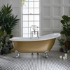 Freistehende Badewanne mit einer erhöhten Rückenschräge,  170 cm - in Gold Metallic mit Füßen in Chrom - Oxford von Hudson Reed