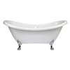 Freistehende Badewanne mit erhöhten Rückenschrägen,  1750mm x 730mm - Löwenfüße Chrom - Retro & Nostalgie – Hudson Reed Oxford