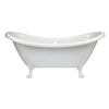 Freistehende Badewanne mit erhöhten Rückenschrägen,  1750mm x 730mm - Löwenfüße Weiß - Retro & Nostalgie – Hudson Reed Oxford