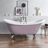 Freistehende Badewanne mit erhöhten Rückenschrägen,  1750mm x 730mm in Lila (Lupin Purple) mit Füßen in Chrom - Oxford