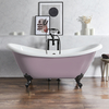 Freistehende Badewanne mit erhöhten Rückenschrägen,  1750mm x 730mm in Lila (Lupin Purple) mit Füßen in Schwarz - Oxford