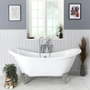 Freistehende Badewanne mit erhöhten Rückenschrägen,  1750mm x 730mm,  Mittelablauf - Füße wählbar – Oxford