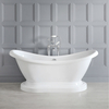 Freistehende Badewanne mit erhöhten Rückenschrägen und Sockel,  1750mm x 730mm,  Mittelablauf - Ryther