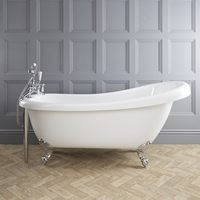 Freistehende Badewanne mit erhöhter Rückenschräge,  1710mm x 740mm - Füße wählbar - Oxford