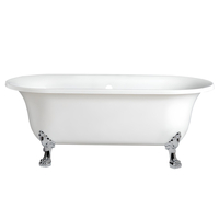 Freistehende Badewanne mit zwei Rückenschrägen 1685mm x 780mm - Löwenfüße Chrom - Oval - Richmond von Hudson Reed