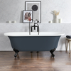 Freistehende Badewanne mit zwei Rückenschrägen,  1730mm x 780mm in Blau (Regal Blue) mit Füßen in Schwarz – Richmond