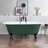 Freistehende Badewanne mit zwei Rückenschrägen,  1730mm x 780mm in Grün mit Füßen in Schwarz - Hudson Reed Retro