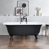 Freistehende Badewanne mit zwei Rückenschrägen,  1730mm x 780mm in Schwarz mit Füßen in Schwarz - Hudson Reed Retro
