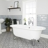 Freistehende Badewanne mit zwei Rückenschrägen,  1730mm x 780mm,  Mittelablauf - Füße wählbar - Richmond