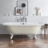 Freistehende Badewanne mit zwei Rückenschrägen,  1780mm x 825mm in Beige mit Füßen in Weiß – Retro - Hudson Reed