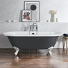 Freistehende Badewanne mit zwei Rückenschrägen,  1780mm x 825mm in Grau mit Füßen in Weiß – Retro - Hudson Reed