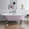 Freistehende Badewanne mit zwei Rückenschrägen,  1780mm x 825mm in Lila mit Füßen in Chrom – Retro - Hudson Reed