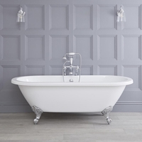 Freistehende Badewanne mit zwei Rückenschrägen,  1780mm x 825mm,  Mittelablauf - Füße wählbar - Oxford