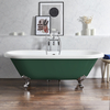 Freistehende Badewanne mit zwei Rückenschrägen,  180 cm,  in Grün mit Füßen in Chrom - Retro - Oxford von Hudson Reed