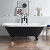 Freistehende Badewanne mit zwei Rückenschrägen,  180 cm,  in Schwarz mit Füßen in Schwarz - Retro - Oxford von Hudson Reed