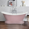 Freistehende Badewanne mit zwei Rückenschrägen und Sockel,  175 cm – Rosa - Retro Antik – Ryther