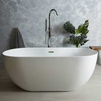 Freistehende Badewanne Oval,  150cm x 75cm,  in Weiß,  Beidseitig,  Mittelablauf - Otterton Hudson Reed