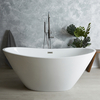 Freistehende Badewanne Oval 150cm x 75cm,  mit zwei Rückenschrägen,  Mittelablauf,  Weiß - Ashbury Hudson Reed