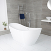 Freistehende Badewanne (oval) 183cm x 71cm,  mit erhöhten Rückenschrägen,  Mittelablauf – Farbe der Überlaufgarnitur wählbar – Otterton Hudson Reed