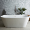 Freistehende Badewanne Oval in Weiß,  mit zwei Rückenschrägen und Mittelablauf,  170cm x 75cm - Covelly Hudson Reed