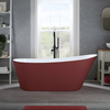 Freistehende Badewanne (oval) mit einer erhöhten Rückenschräge 1600mm x 750mm inkl. Überlauf in Schwarz - Rot (Saffron Red) - Otterton
