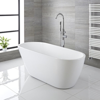 Freistehende Badewanne (oval) mit Rückenschräge,  1670mm x 730mm - Ashbury