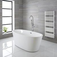 Freistehende Badewanne (oval) mit zwei Rückenschrägen,  1595mm x 740mm,  Mittelablauf - Ashbury