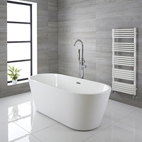 Freistehende Badewanne (oval) mit zwei Rückenschrägen,  1695mm x 750mm,  Mittelablauf - Covelly
