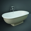 Freistehende Badewanne Retro mit zwei Rückenschrägen Matt Cappuccino 1560mm x 810mm - RAK Washington x Hudson Reed