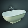 Freistehende Badewanne Retro mit zwei Rückenschrägen Matt Greige 1560mm x 810mm - RAK Washington x Hudson Reed