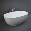 Freistehende Badewanne zwei Rückenschrägen Matt Grau 1400mm x 753mm - RAK Cloud x Hudson Reed